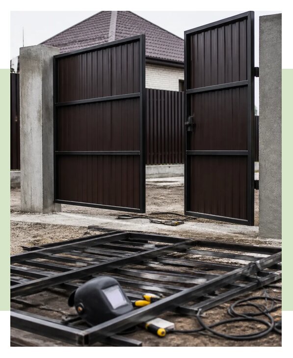Изготовление ворот под ключ для дома и участка в Малгобеке