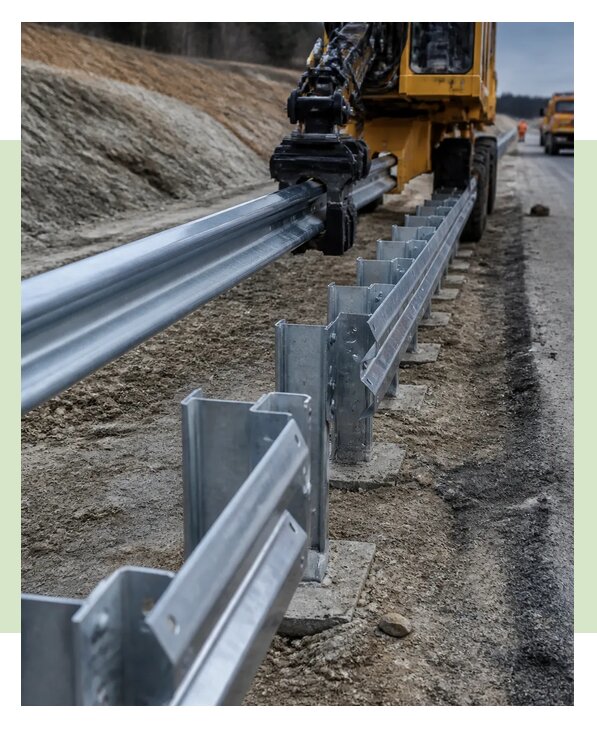 Монтаж барьерных дорожных ограждений под ключ в Малгобеке